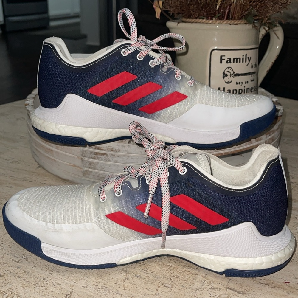 ADIDAS Crazyflight Team Collegiate Red Navy USA Volleyball sneakers Sz 7.5 EUC - Picture 4 of 17